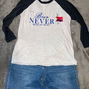 Black and White Raglan Sleeve Men's Shirt